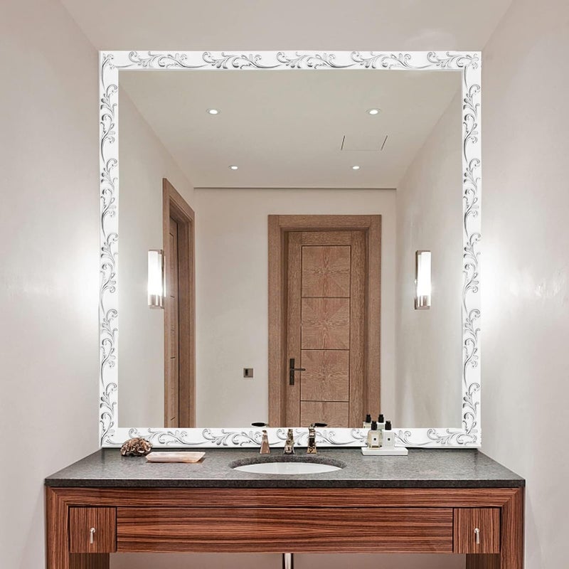 Duzzy Molding Trim Wall Trim, 16.4 Feet Self-Adhesive Flexible DIY Peel and Stick Crown Molding Ceiling Molding Suitable for Mirror Edge, TV Background Wall, Home Wall Decor (White and Silver) - Image 4